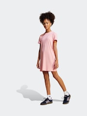 adidas Originals Pink Ribbed Dress - Image 1 of 6