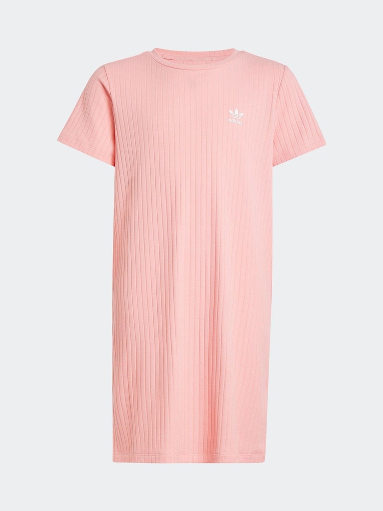 adidas Originals Pink Ribbed Dress - Image 6 of 6