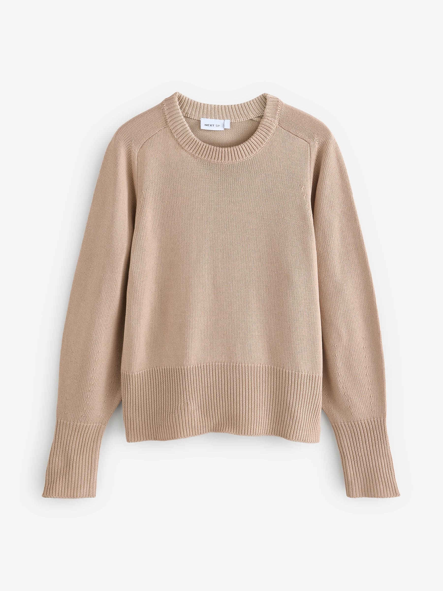 Buy Neutral Camel Long Sleeved Jumper With Linen from the Next UK