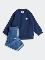 adidas originals Blue Denim Crew Set - Image 1 of 7