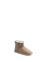 PIECES Brown Faux Suede Slippers - Image 2 of 2