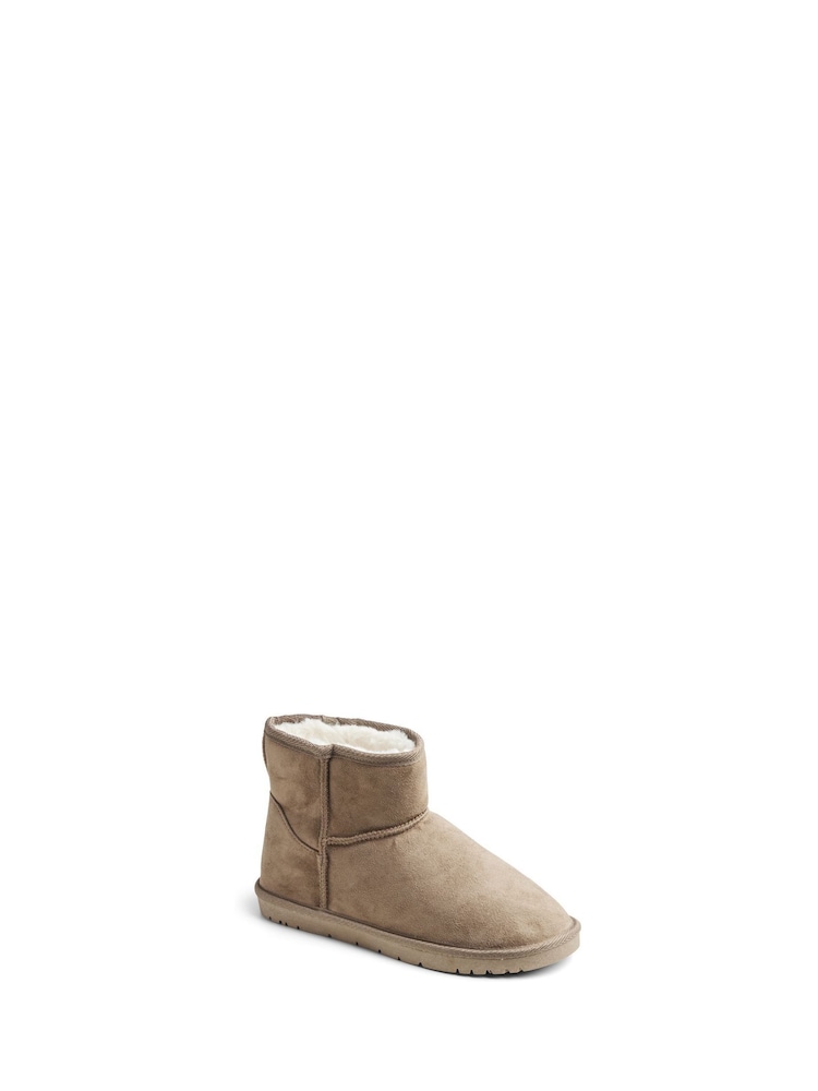 PIECES Brown Faux Suede Slippers - Image 2 of 2