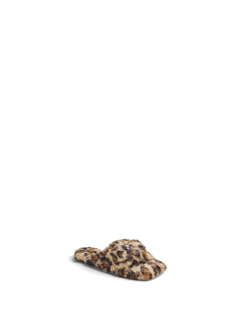 PIECES Leopard Fluffy Mule Slippers - Bild 2 von 2 PIECES Leopard Fluffy Mule Slippers - Bild 2 von 2