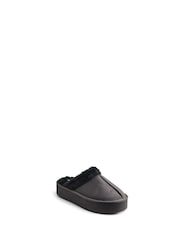 Grau - Pieces Wildlederimitat Flauschige Pantolette Hausschuhe - Bild 2 von 2