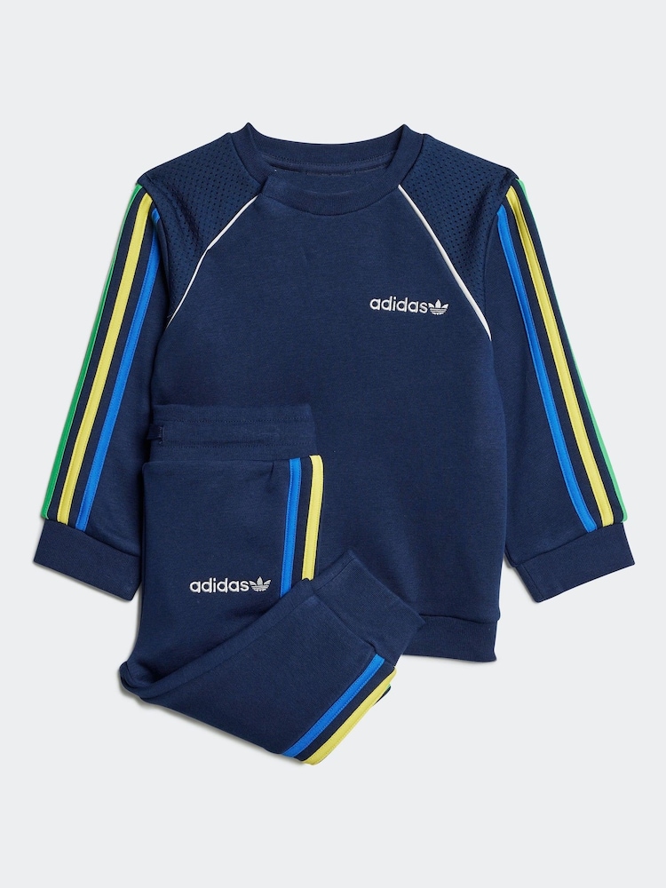 adidas originals Navy 3 Stripe Tracksuit - Image 1 of 7