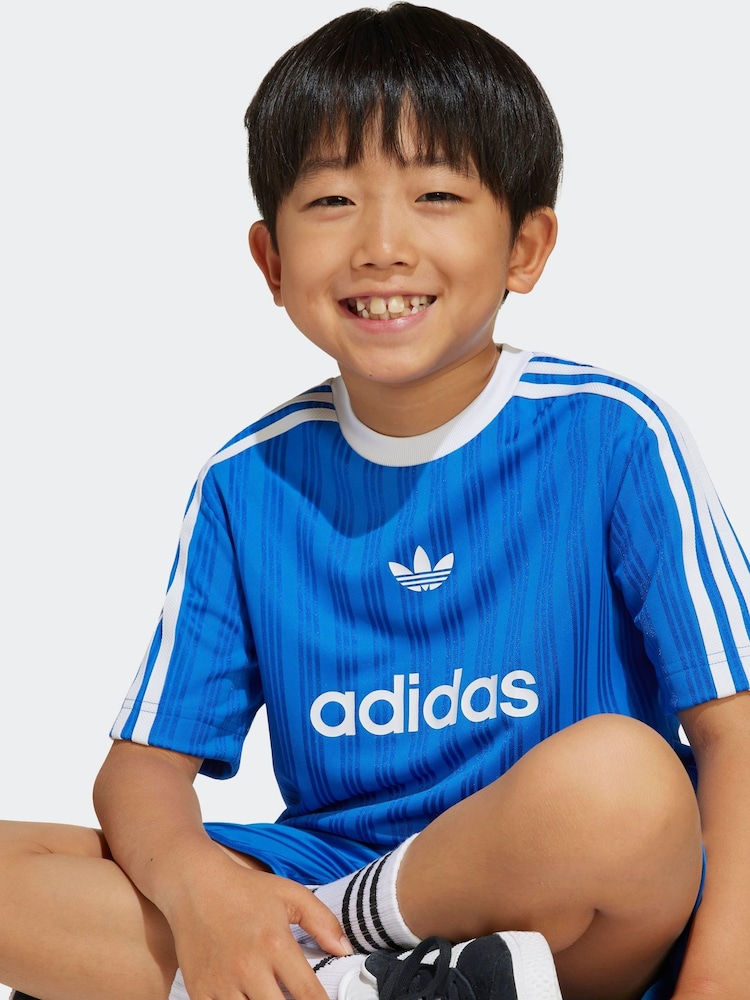 adidas originals Blue Football Shorts and T-Shirt Set - Image 6 of 10