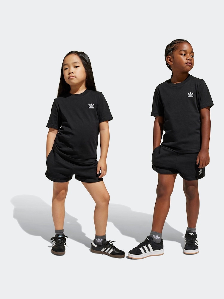 adidas originals Black 100% Cotton Shorts And T-Shirt Set - Image 1 of 7