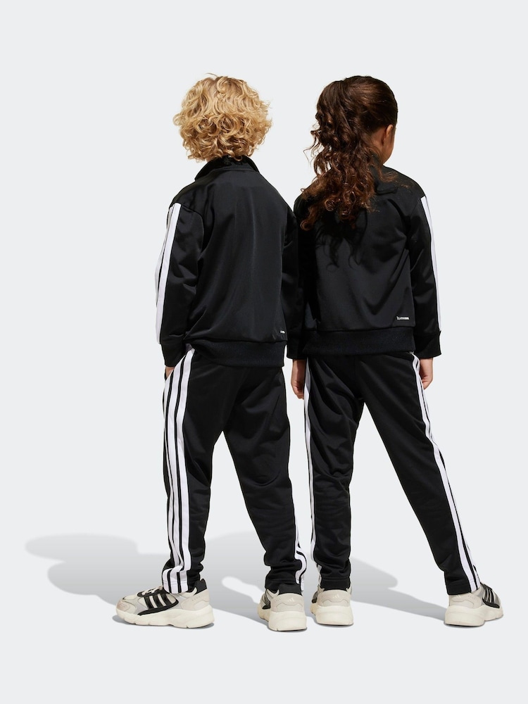 Negro/Rojo - adidas Essentials Tiberio 3-Stripes Kids Tracksuit - Imagen 2 de 9
