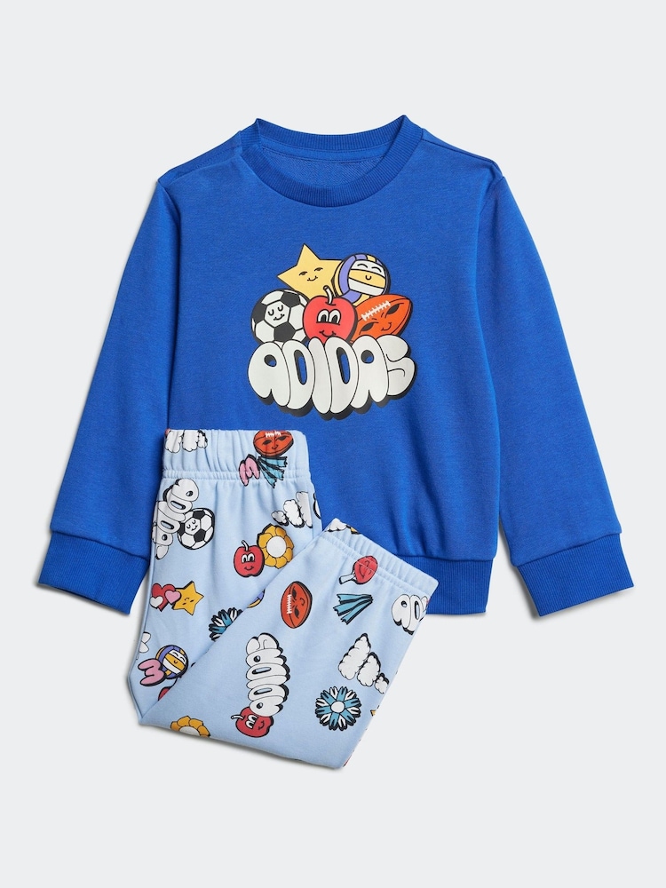 adidas Blue Essentials Fun Tracksuit - Image 7 of 13