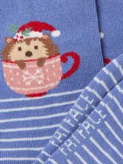 FatFace Blue Hedgehog Mug Womens Socks 1 Pack - Image 2 of 2