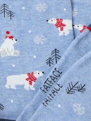 FatFace Blue Womens Polar Bear Socks 1 Packs - Image 2 of 2