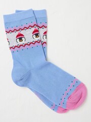 FatFace Blue Womens Penguin Fairisle Pattern Socks 1 Pack - Image 1 of 2