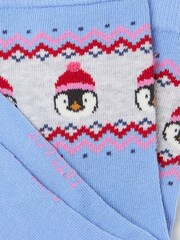 FatFace Blue Womens Penguin Fairisle Pattern Socks 1 Pack - Image 2 of 2