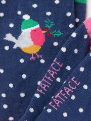 FatFace Blue Navy Womens Robin Spot Socks 1 Pack - Image 2 of 2