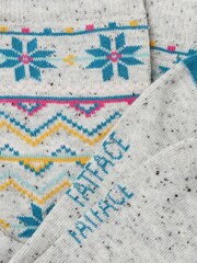 FatFace Grey Womens Fairisle Pattern Socks 1 Pack - Image 2 of 2