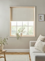 Light Natural Ready Made Textured Roller Blackout Blind - Image 1 of 7