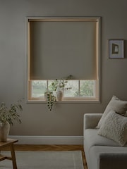 Light Natural Ready Made Textured Roller Blackout Blind - Image 3 of 7