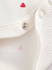 Cream Heart Valentines Long Sleeve Baby 100% Cotton Bodysuit - Image 7 of 7
