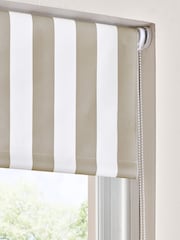 Natural Mink Ready Made Blackout Roller Blind Stripe Print - Image 3 of 6