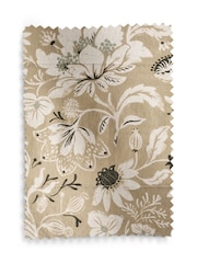 Dark Natural Ready Made Blackout Roman Blind Woodblock Floral Print - Image 8 of 9
