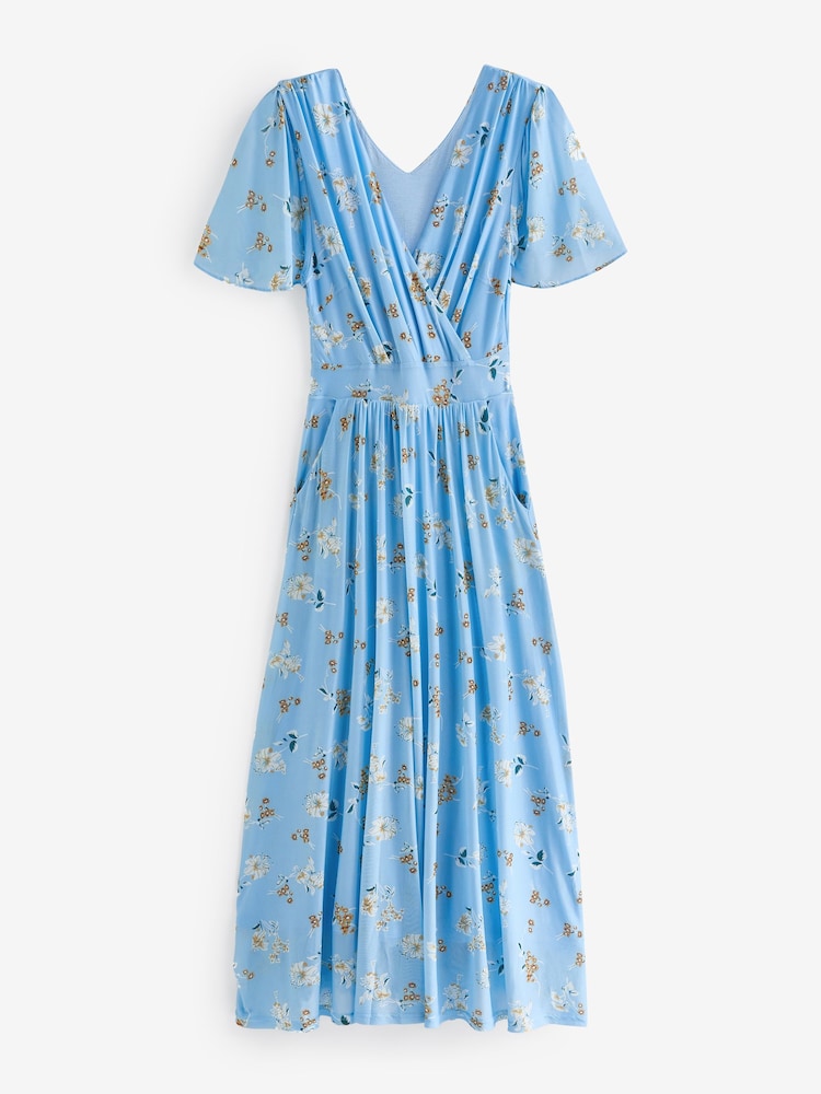 Azul - Vestido largo de malla con estampado cruzado en la parte delantera Gracelyn de Jolie Moi - Imagen 7 de 7 Azul - Vestido largo de malla con estampado cruzado en la parte delantera Gracelyn de Jolie Moi - Imagen 7 de 7