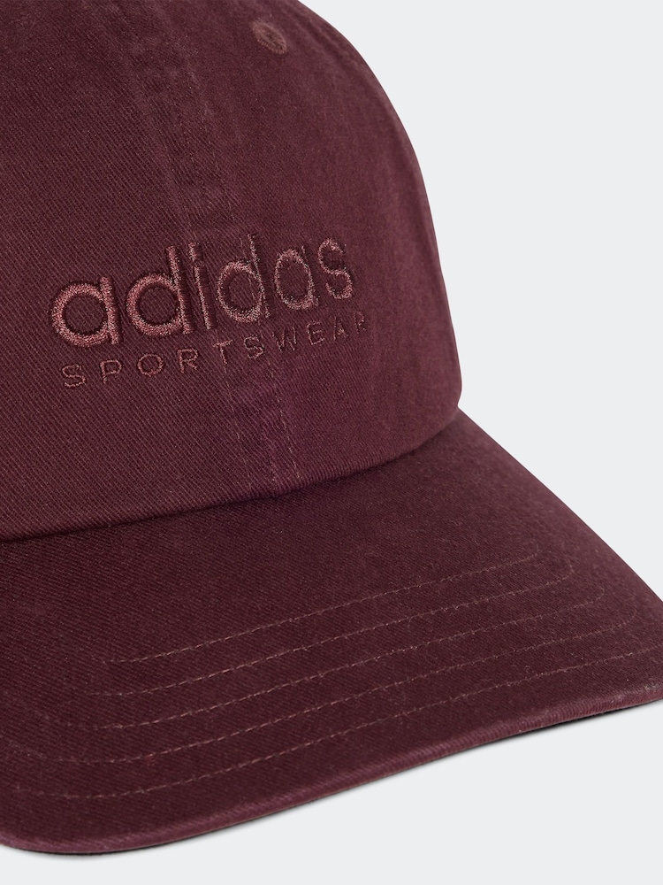 adidas Burgundy 100% Cotton Dad Cap - Image 3 of 4