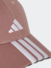 Красный - adidas 3 Stripe 100% Cotton Baseball Hat - Изображение 3 из 4