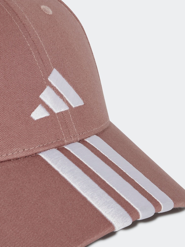adidas Red 3 Stripe 100% Cotton Baseball Hat - Image 3 of 4