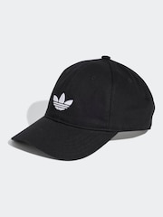 Schwarz - adidas Originals Adicolour Classic Trefoil 100% Cotton Baseball Cap - Bild 1 von 4