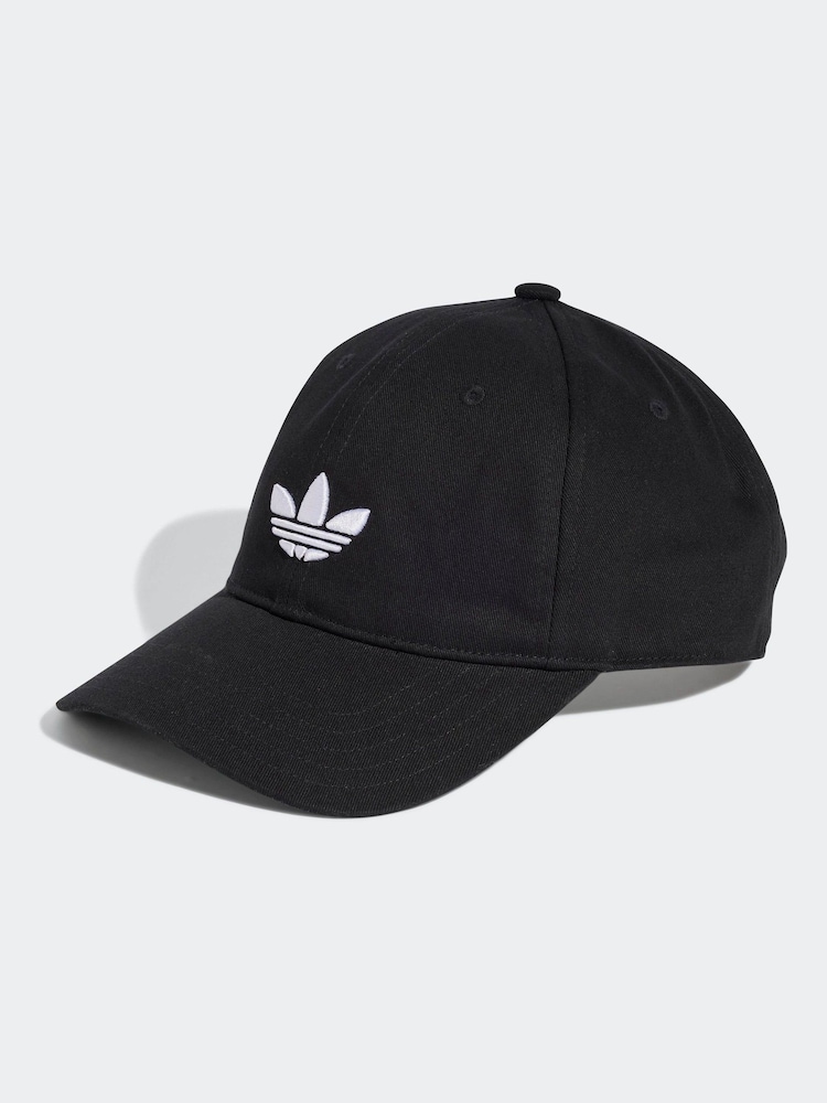 Schwarz - adidas Originals Adicolour Classic Trefoil 100% Cotton Baseball Cap - Bild 1 von 4