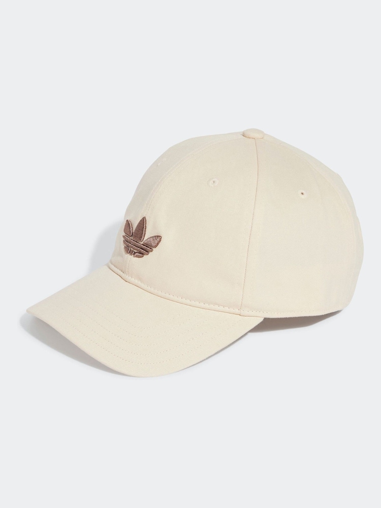 Weiß - adidas Originals Adicolour Classic Trefoil 100% Cotton Baseball Cap - Bild 1 von 4