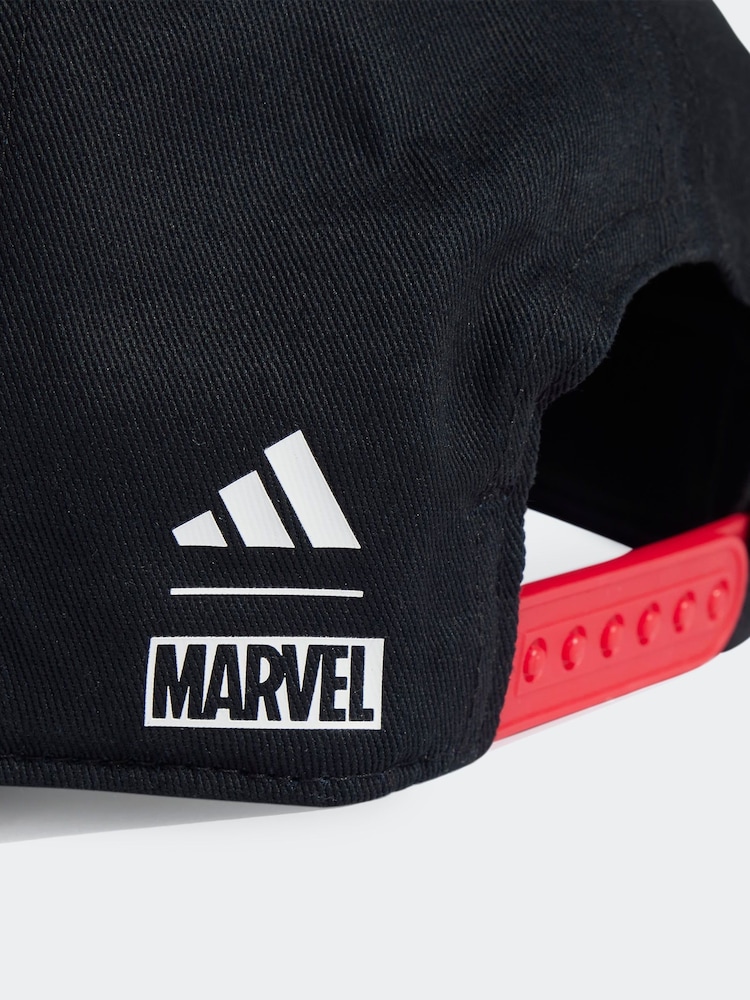 adidas Black Little Kids Marvel Spider-Man 100% Cotton Cap - Image 4 of 4