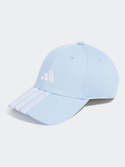 Blau - adidas 3 Stripe 100% Cotton Baseball Hat - Bild 1 von 4