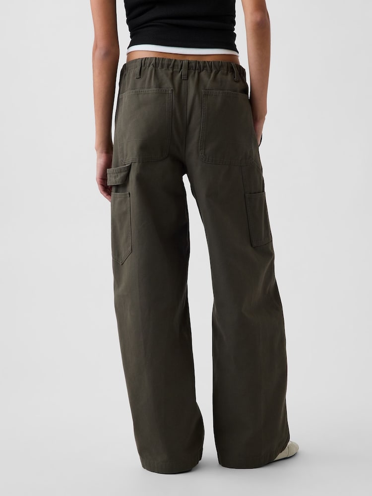 Gap Olive Green Easy Barrel Cargo Trousers - Image 2 of 5 Gap Olive Green Easy Barrel Cargo Trousers - Image 2 of 5