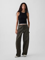 Gap Olive Green Easy Barrel Cargo Trousers - Image 4 of 5