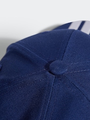 adidas Blue 3 Stripe 100% Cotton Baseball Cap - Image 3 of 4