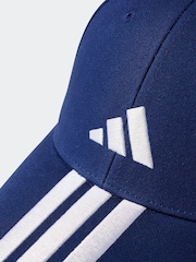 adidas Blue 3 Stripe 100% Cotton Baseball Cap - Image 4 of 4