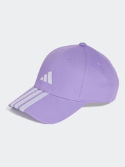 Lila - adidas 3 Stripe 100% Cotton Baseball Hat - Bild 1 von 4