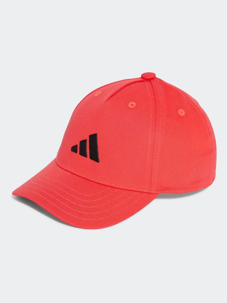 Rojo - adidas Kids 3 Bar Cap - Imagen 1 de 4