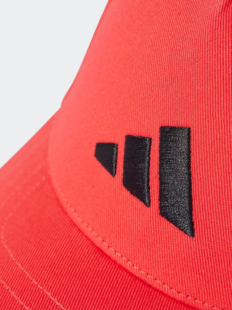 adidas Red Kids 3 Bar Cap - Image 3 of 4