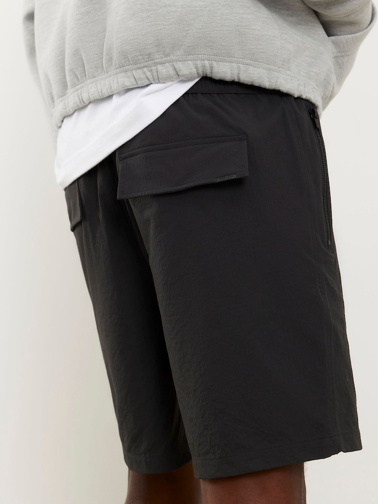 River Island Black Skinny Fit Ripstop Shorts - Image 4 of 4 River Island Black Skinny Fit Ripstop Shorts - Image 4 of 4