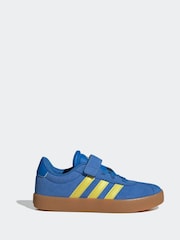 adidas Blue/Yellow VL Court 3.0 Trainers - Image 1 of 9