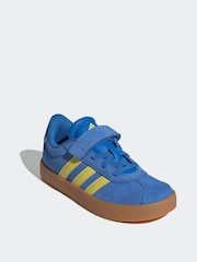 adidas Blue/Yellow VL Court 3.0 Trainers - Image 3 of 9