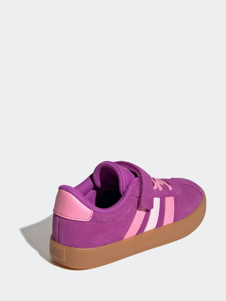 adidas Pink/Purple VL Court 3.0 Trainers - Image 4 of 9