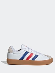 adidas White/Blue VL Court 3.0 Trainers - Image 1 of 9
