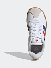 adidas White/Blue VL Court 3.0 Trainers - Image 5 of 9