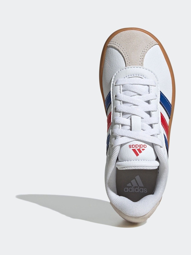adidas White/Blue VL Court 3.0 Trainers - Image 5 of 9