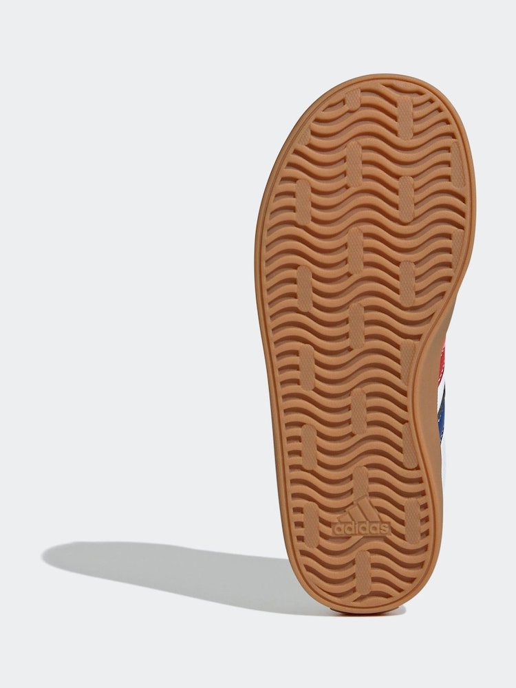 adidas White/Blue VL Court 3.0 Trainers - Image 6 of 9
