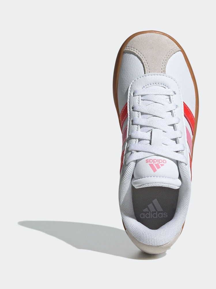 adidas White/Pink VL Court 3.0 Trainers - Image 6 of 9