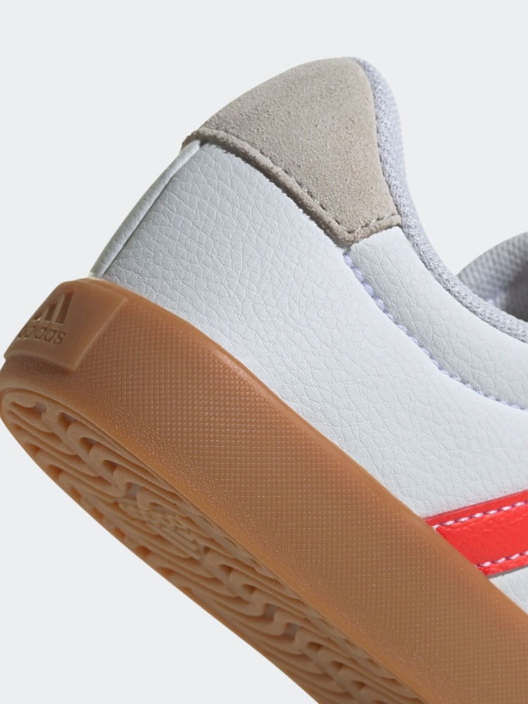 adidas White/Pink VL Court 3.0 Trainers - Image 8 of 9